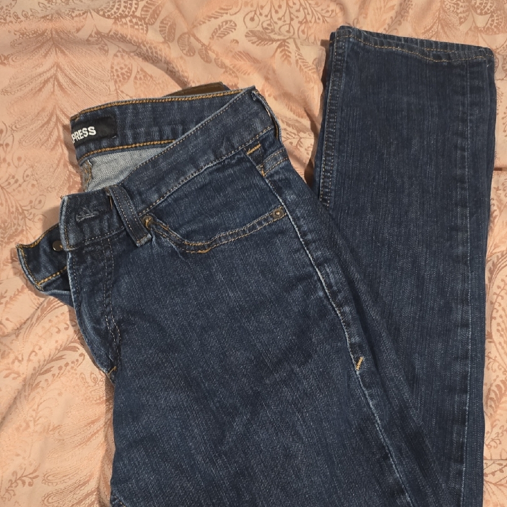 Express Women's Dark Blue Slim Jeans